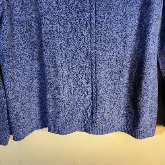 Christopher & Banks 100% Cotton Blue Sweater with Button Detail Sz L - Picture 5 of 8